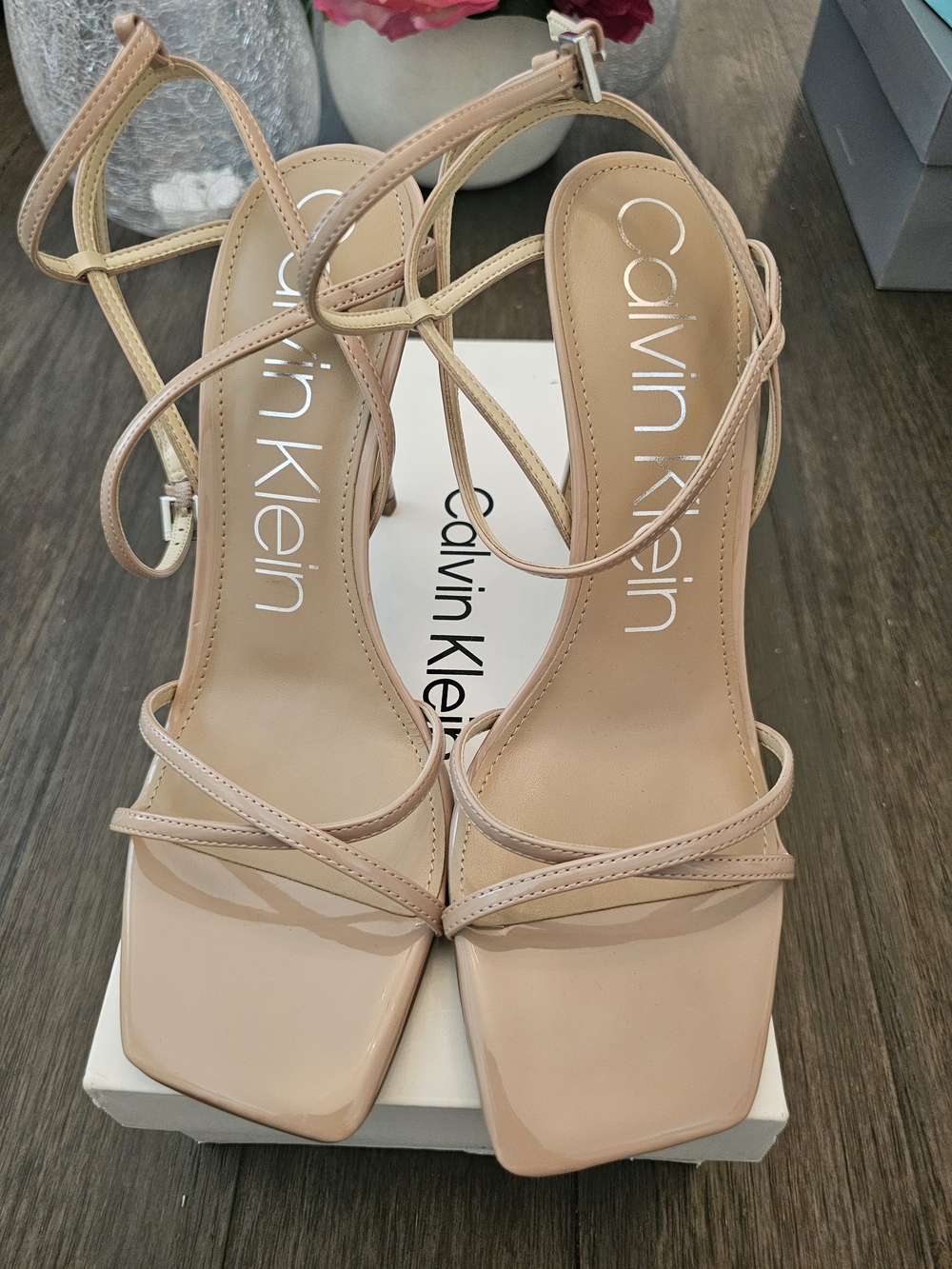 Calvin Klein Nude Tegin Strappy Stiletto Heels Size 10 – With Box